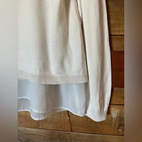 H&M Cream Sheer Hem Sweater Blouse - Picture 3 of 5